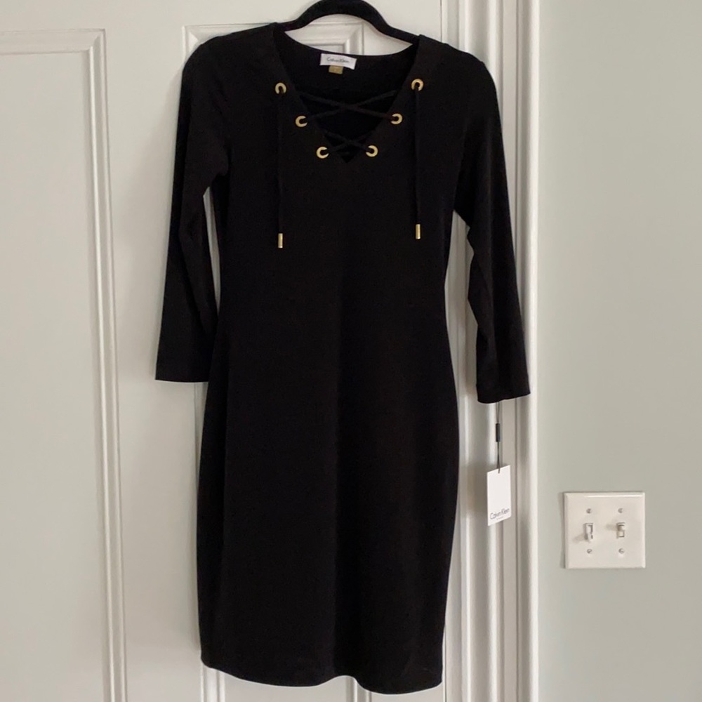 Black Calvin Klein long sleeve dress